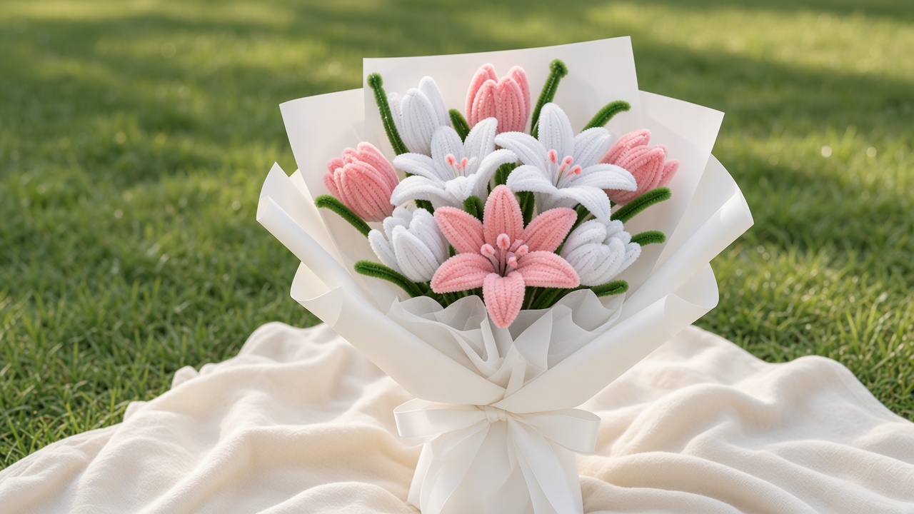 Handmade pipe-cleaner everlasting blooms